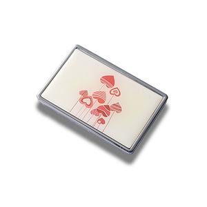 Custom Logo <b>Rectangle</b> Purple Epoxy Sticker Zinc Alloy Single Side Pocket Makeup <b>Mirror</b> - Product Image 5