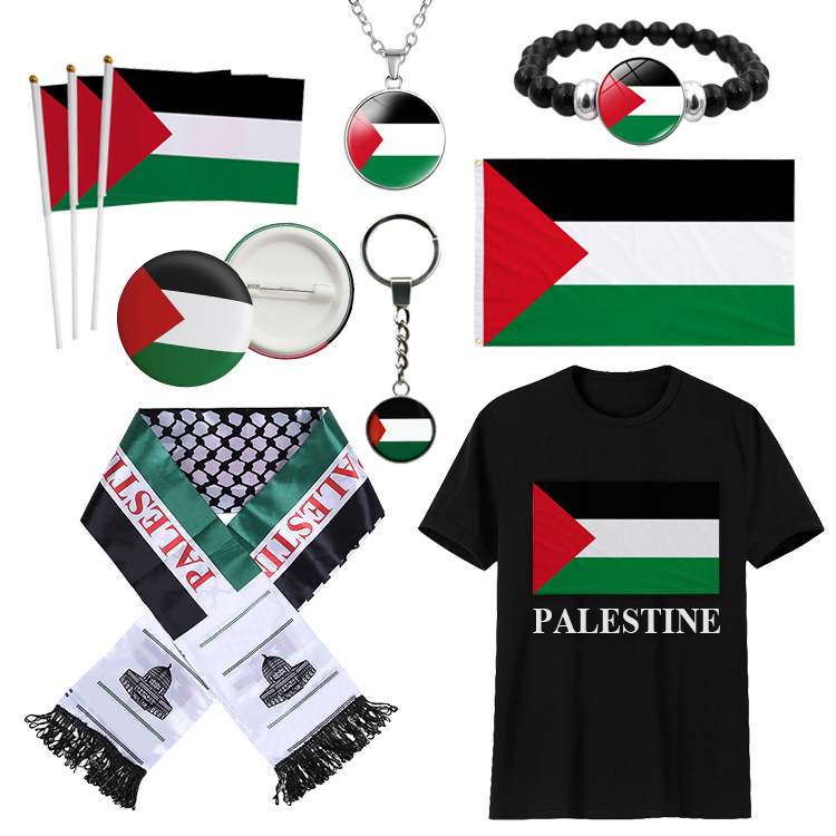 Personalizzabile Desig Palestine prodotti bandiera braccialetti braccialetti felpa con cappuccio spille eventi regalo Business Set