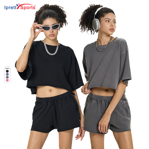 T-Shirt Sportiva da <span class=keywords><strong>Donna</strong></span> in Puro Cotone, Design Vintage, Manica Corta, Traspirante, Morbida, per Palestra - Product Image 2