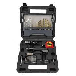 Kit de 71 forets professionnels avec boîte à outils à couvercle transparent, embouts HSS pour maçonnerie et bois, embouts de tournevis et mètre à ruban - Product Image 1