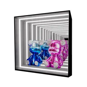 New Product Ideas 2024 Led Light Infinity Mirror Display Case For Display Doll Model Decorations