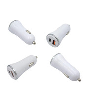 Charge rapide double port USB C + USB a 2.1A PD 18W adaptateur de chargeur de voiture Mini USB C chargeur de voiture pour téléphone portable pour voiture