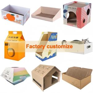 Factory Customizable Folding Eco-Friendly Paper Milk Box Shape <strong>Cat</strong> <strong>Scratching</strong> House Bed Condo Scratcher <strong>Post</strong> Cardboard - Product Image 3