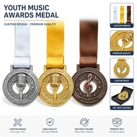 Diseña tu propia medalla musical 3D personalizada de aleación de zinc chapada en oro con grabado UV para fabricantes, premio para finalistas de carreras.