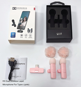 Micrófono de Solapa Inalámbrico K12 Profesional para Podcast Micrófono Lavalier K8 Doble Inalámbrico Rosa para Teléfono Móvil iPhone y Android - Product Image 6