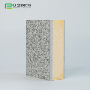 100mm Exterior a prueba de revestimiento de pared de baldosas de <span class=keywords><strong>piedra</strong></span> aislado aislamiento de poliuretano Modular de espuma paneles sándwich de PU - Product Image 3