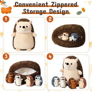 LK simpatico peluche riccio morbido peluche giocattolo riccio mamma riccio animale di peluche per ragazzi ragazze - Product Image 3