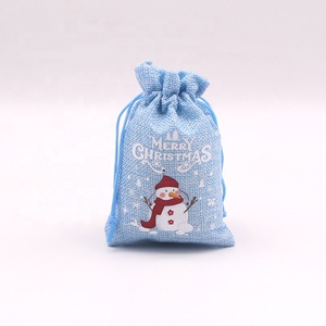 Hot Selling Christmas <b>Linen</b> Candy Bag Colorful Christmas Apple Gift Decoration Bags - Product Image 5