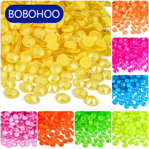 BOBOHOO, cuentas sueltas fluorescentes de alta calidad, cristal plano, Serie de neón, diamantes de imitación sin fijación <span class=keywords><strong>en</strong></span> caliente para arte de uñas, manualidades DIY - Product Image 1