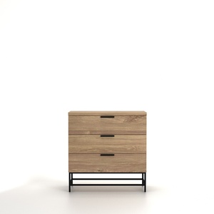 ตู้ลิ้นชัก 3 ชั้นทันสมัยพร้อมขาโลหะสีทองสำหรับห้องนอน - Product Image 1