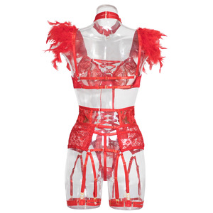 Ensemble de lingerie féminine brodée très vendu, ensemble de sous-vêtements sexy érotique de couleur unie - Product Image 5