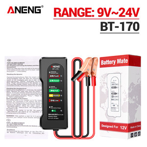 เครื่องมือสำหรับรถดิจิทัล BT-170 aneng 9-24V ทดสอบแบตเตอรี่ไฟฉาย LED ความต้านทานอินพุต1เมตร AAA รองรับก้อนแบตเตอรี่สีดำ - Product Image 6