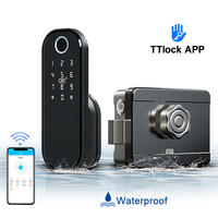 Hoogwaardige Tuya Smart WIFI deurvergrendeling, waterdicht, op afstand bedienbaar met vingerafdruk & TT Lock app, prijs aluminium/stalen deur