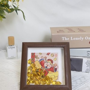 New Chinese Style 4 Inch Photo <b>Frame</b> MDF Square Tabletop Decoration Joyful Fortune Ingot Design DIY Ornament for Living Room - Product Image 5