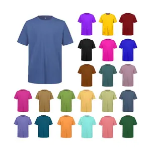 High Quality Round Neck Pure Color Breathable Blank Soft Premium Cotton Tshirt Plain Bulk