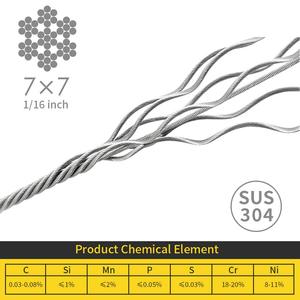 Cable de acero inoxidable T316, 1/8 pulgadas, 300 pies, 7x7 - Product Image 6