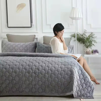 Couvre-lit en flanelle super douce linge de lit matelassé géométrique couvre-lits pour l'hiver chaud drap plat couverture couverture couverture