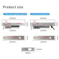 Serrure électrique 2 fils/5 fils Sortie magnétique avec temporisation DC 12V Fail Safe Bolt Mortaise Serrure de porte NC/NO Serrure de porte électronique