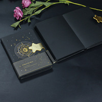 Carnet créatif en carton noir A5 avec pages intérieures en papier ciel étoilé, carnet de graffiti DIY, boucle magnétique, journal, cadeau