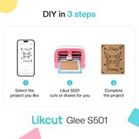 Machine de découpe vinyle Likcut Glee S501 pour projets de bricolage, création d'autocollants et de décalcomanies, impression pour le plaisir familial et scolaire et décorations