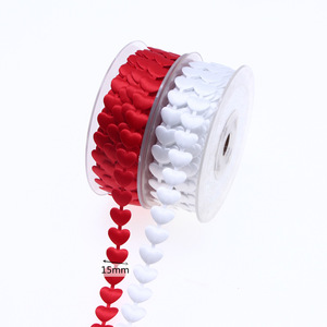 Nastro Decorativo con Motivo a Cuore per Bouquet da Matrimonio, Regalo di San Valentino, Confezione Floreale in Grosgrain - Product Image 1