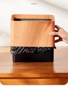 صندوق قمامة بلاستيك صغير مربع بطبقة مزدوجة ، تصميم ياباني بسيط ، سطح مكتب بدون ليش لغرفة المعيشة واقفة - Product Image 2