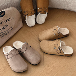 Chaussons d'automne-<span class=keywords><strong>hiver</strong></span> pour femmes en coton Bircan, nouvelles chaussures doublées de polaire avec semelle épaisse antidérapante, bout plat, semelle souple, chaussures décontractées - Product Image 2
