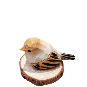 Ornements d'oiseaux en bois de tilleul gravés à la main, bois massif sculpté à la main, oiseaux peints, cadeau de Noël, décoration de la maison - Product Image 5