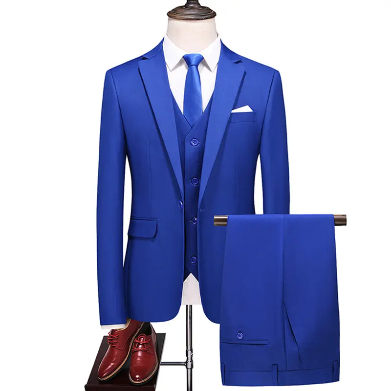 2021 men fashion thin business suits male casual clothes groomsman three piece suit blazers jacket pants sets vest