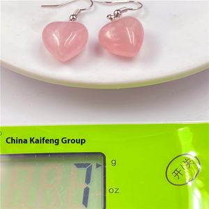 Con piedra de ojo de tigre Moda simple HZ Niñas Vendedores ambulantes Accesorios Material de piedras preciosas Estilo coreano Pendientes de corazón de cristal - Product Image 4