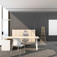 Ensemble de mobilier de bureau de direction de luxe au design moderne, bureau de direction en forme de L, bureau de direction blanc