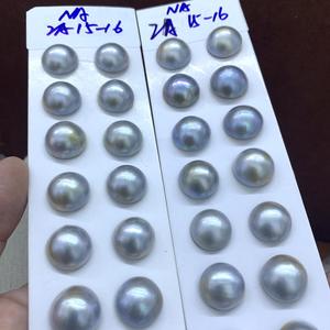 ลูกปัดมุกเทมเพอราเมนท์แพลตตินั่มเกรย์ 15-16 มม. 20 เม็ด มุกหลวม 2A3A - Product Image 3