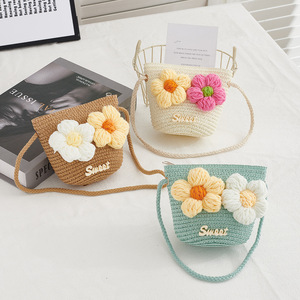 Borsa Piccola per Bambini Primavera/Estate con Logo OEM, <span class=keywords><strong>Portafoglio</strong></span> Piccolo, Borsa in Paglia da Viaggio per Ragazze, Borsa a Tracolla Piccola Fresca per Viaggi - Product Image 2