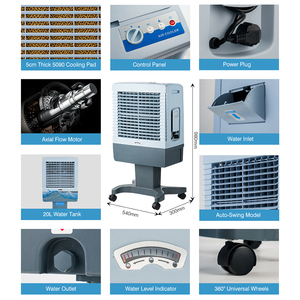 China Wholesale Low Price 20l Water 230v Ac Plastic Room Portable Mobile Evaporative Air Cooling <b>Fan</b> Cooler for Home Sf-20t1 - Product Image 2