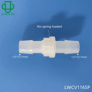 Válvula de retención unidireccional de PP natural, sin resorte, tamaño grande, con/sin resorte, conexión de 3/16 barb, 4.8mm DI, para suministro de agua y aire - Product Image 2