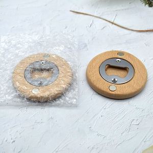 Personalized Round Wooden Custom Blank Refrigerator <b>Fridge</b> Magnet Beer Bottle Opener for Decoration Craft DIY - Product Image 6