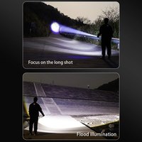 Lampe torche LED en alliage d'aluminium DREAMS'LIGHT, IP44, 800 lm, faisceau réglable, rechargeable ou piles sèches, avec marteau de sécurité d'urgence