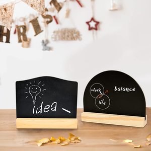 Wooden <b>Message</b> <b>Board</b> Irregular Shape Black Chalkboard With Stand Home Use Rustic Design Christmas Decoration - Product Image 1