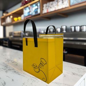 Sac isotherme pour courses à emporter recyclé au prix d'usine, sac non tissé imprimé pour les restaurants - Product Image 3