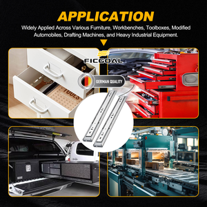 FICGOAL Customizable Cold Rolled Steel 3-Fold <strong>Soft</strong> <strong>Close</strong> <strong>Slide</strong> 45mm <strong>Drawer</strong> <strong>Slide</strong> for Industrial <strong>Suppliers</strong> Kitchen <strong>Drawer</strong> Rail - Product Image 4