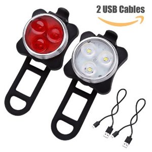 Avvertenza USB 4 stampi ricaricabili luci bici anteriore <span class=keywords><strong>posteriore</strong></span> resistente all'acqua luce <span class=keywords><strong>posteriore</strong></span> <span class=keywords><strong>faro</strong></span> <span class=keywords><strong>bicicletta</strong></span> - Product Image 2