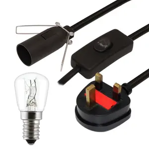 Customizable 1M 1.2M 1.5M 1.8M 2M Wire Dimmer Switch US/UK/AU/EU Plug T20 Bulb Salt Lamp Electric Power Cord Cable Black/White