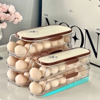 Boîte de rangement pour œufs avec porte latérale, empilable, sans BPA, en plastique de qualité alimentaire, support de rangement pour réfrigérateur pour la conservation des aliments, design moderne