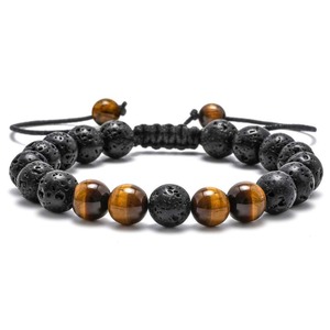 Ensemble <span class=keywords><strong>de</strong></span> bracelets en perles d'<span class=keywords><strong>oeil</strong></span> <span class=keywords><strong>de</strong></span> <span class=keywords><strong>tigre</strong></span> et <span class=keywords><strong>de</strong></span> pierre <span class=keywords><strong>de</strong></span> lave réglables faits à la main bijoux d'huiles essentielles pour cadeau <span class=keywords><strong>de</strong></span> couple - Product Image 4