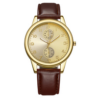 Jam Tangan Pria Digital Dua Mata Model Terbaru, Tali Kulit, Jam Quartz, Kustomisasi Pemrosesan Pabrik