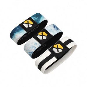 Bracelet en tissu personnalisé tissé haute densité, élastique pour poignet, avec impression couleur par sublimation de logo, idéal pour les événements, la publicité et les cadeaux. - Product Image 6