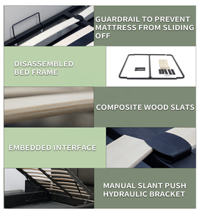 Домашняя мебель кровать для хранения разобранный металлический каркас кровати с наклонными гидравлическими кронштейнами - Product Image 6