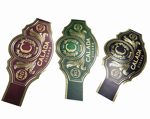Bande de cigare personnalisée, gaufrage à l'or, autocollant adhésif, logo de marque, emballage, étiquette pour emballage de cigare - Product Image 3