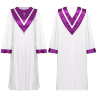 Robes de Chorale Personnalisées avec Logo Brodé et Étole en V pour Cérémonies Religieuses, Baptêmes et Officiants d'Église