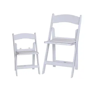 批发折叠椅婚礼活动温布尔登花园椅白色树脂折叠椅